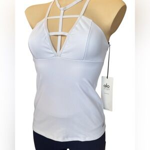 Alo yoga peace bra tank S white NEW